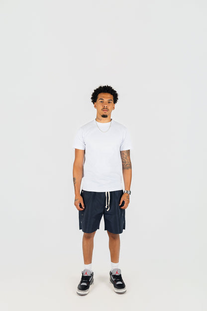 Side Snap Button Nylon Shorts