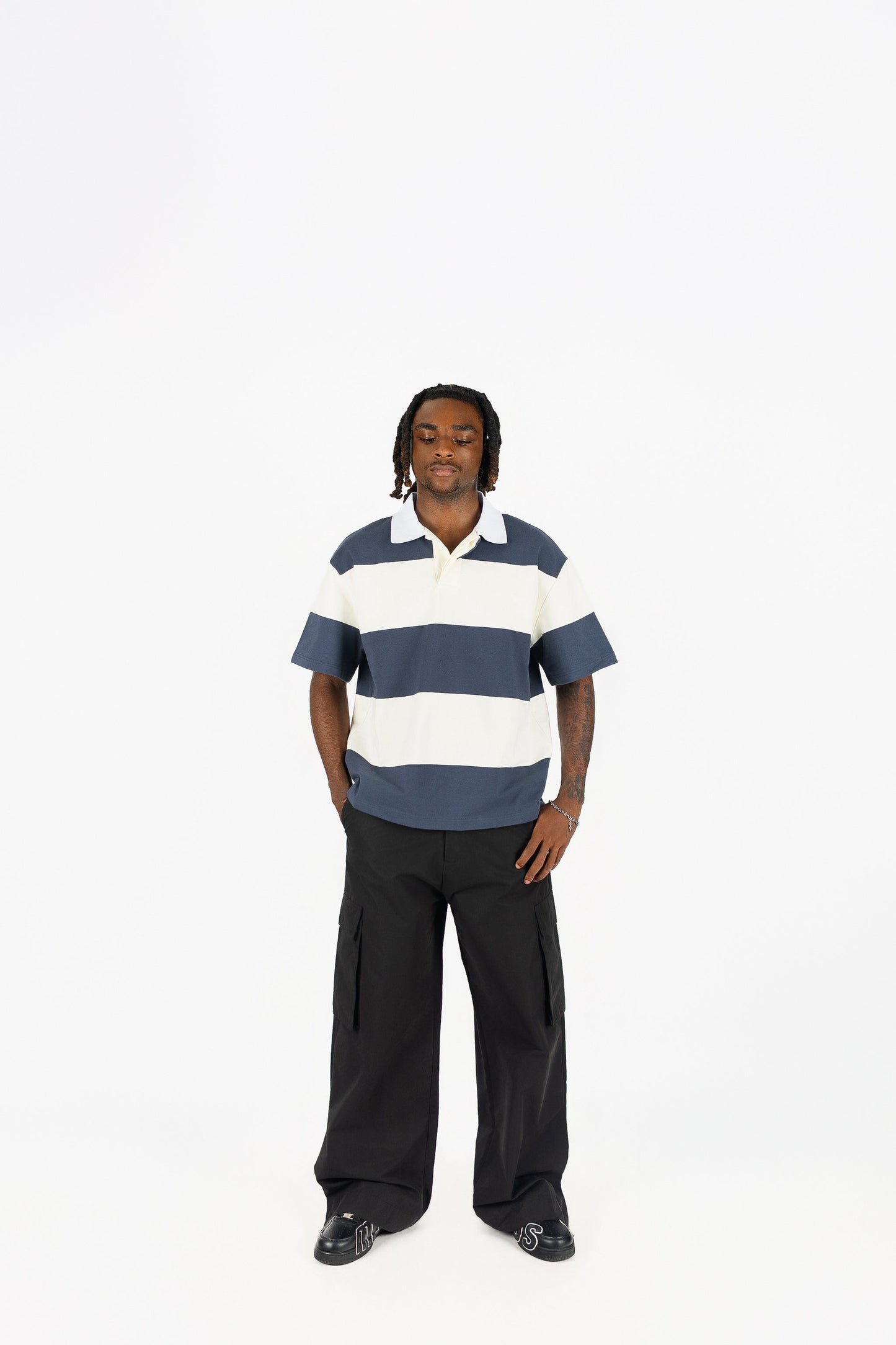 Short Sleeve Striped Polo