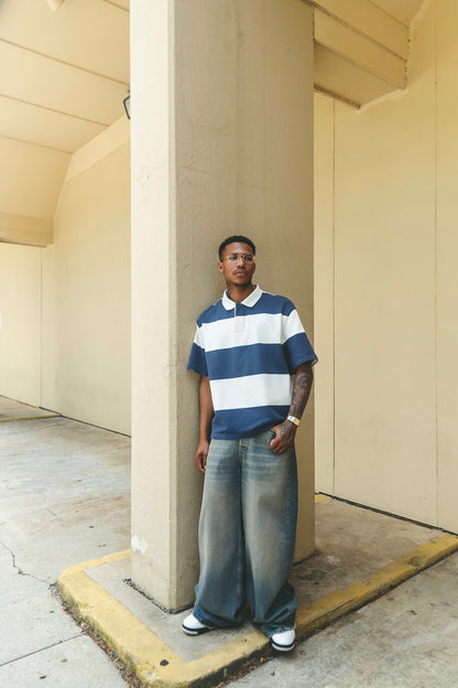 Short Sleeve Striped Polo