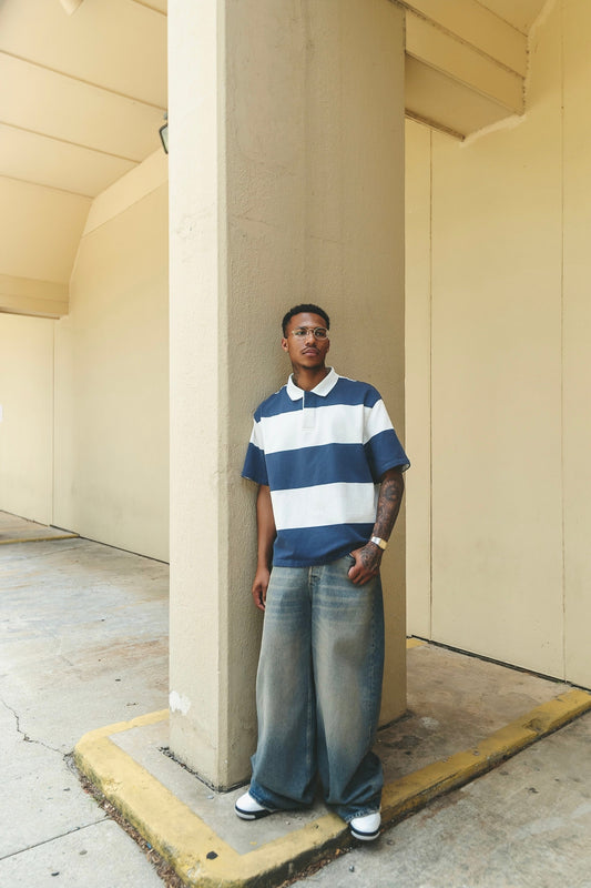 Short Sleeve Striped Polo
