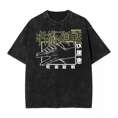 2024Japan Anime Print Oversize Cotton Mens Vintage TShirt