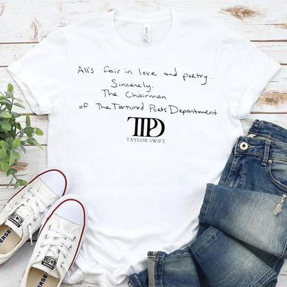 All’s Fair in Love and Poetry T-shirts The Tortured Poets
