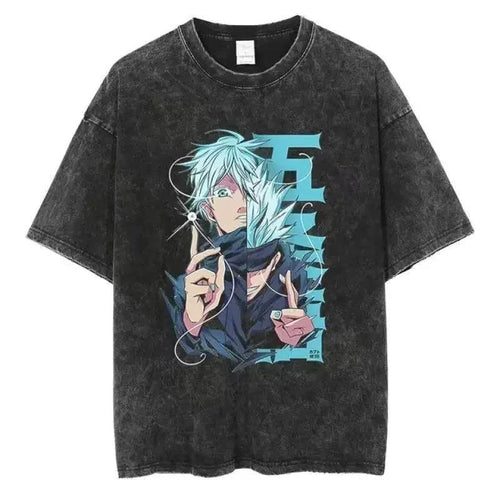 2024Japan Anime Print Oversize Cotton Mens Vintage TShirt (Prat 2)