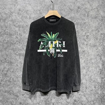 Amiri Long Sleeve Shirt Vintage T Shirt Washed and Worn Vintage Long Sleeve T-shirt