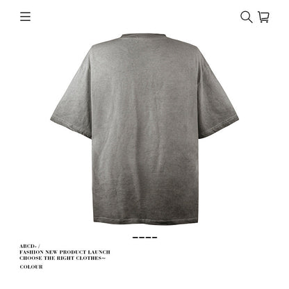 American vintage street T-shirt pure cotton men's and women's summer loose half-sleeves