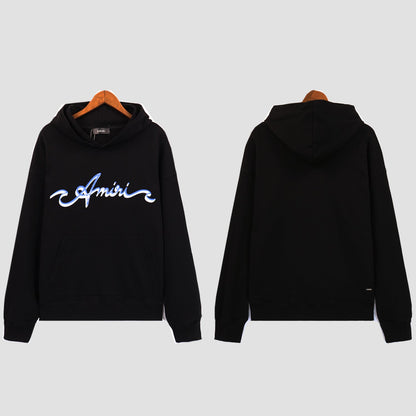 Amiri Hoodie gradual change letter pattern pullover hooded sweater men and women