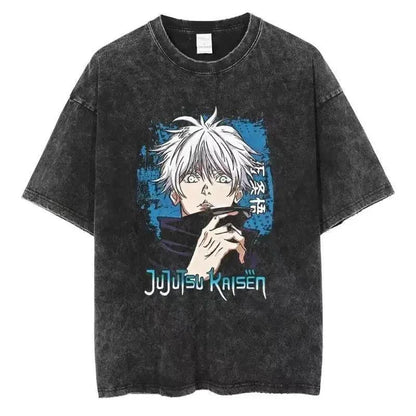 2024Japan Anime Print Oversize Cotton Mens Vintage TShirt (Prat 2)