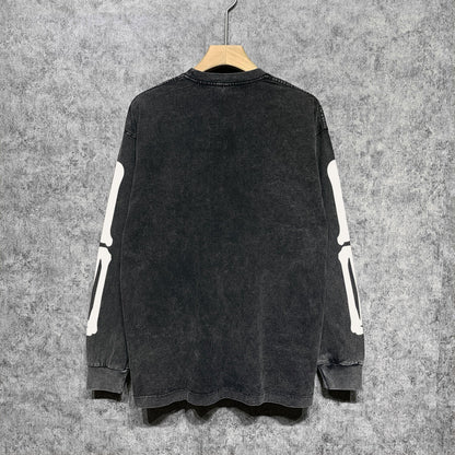 Amiri Long-Sleeve Shirt Bone Print Vintage Long Sleeve T-shirt