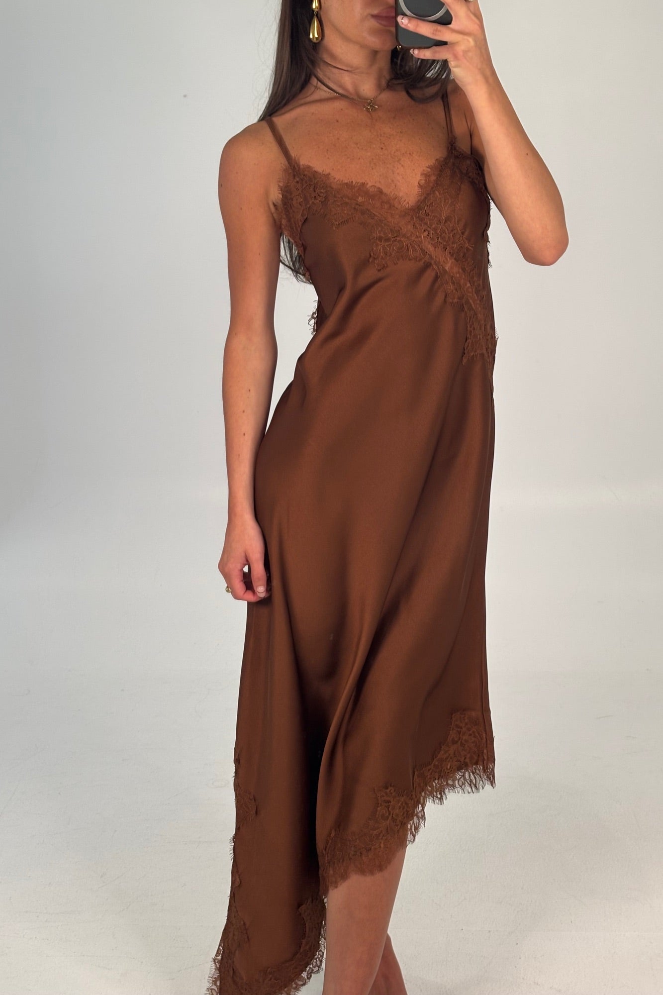 Blair Lace Midi Dress Chocolate - FINAL SALE