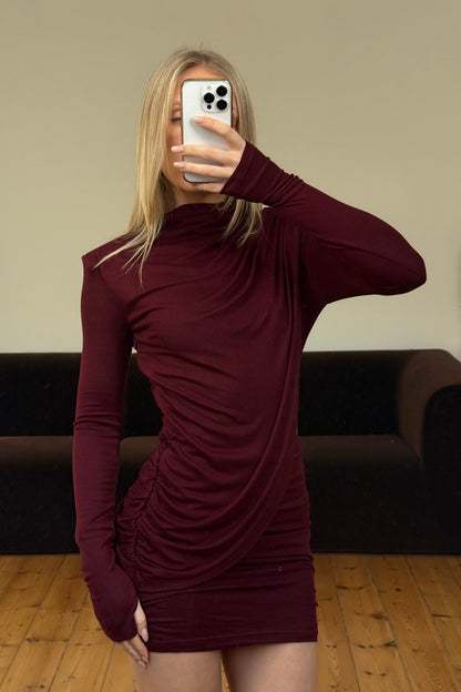 Clover Mini Dress Wine