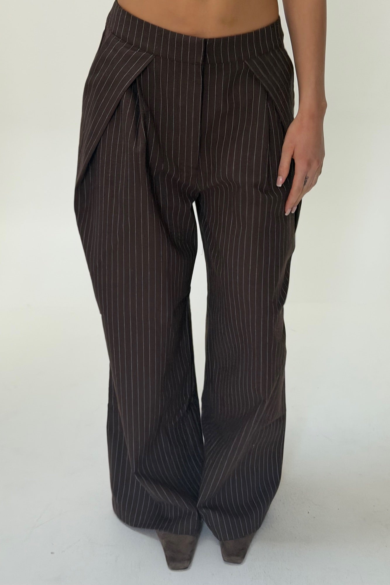 Josie Pinstripe Pant Chocolate