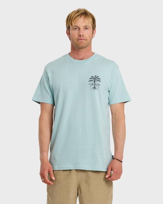 Uno Palm Short Sleeve T-Shirt - Blue Haze