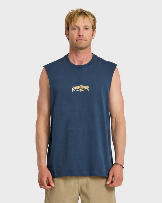 Diamond Arch Oversized Tank - Dark Denim