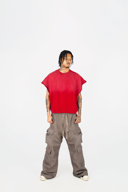 Distressed Cut Off Crewneck