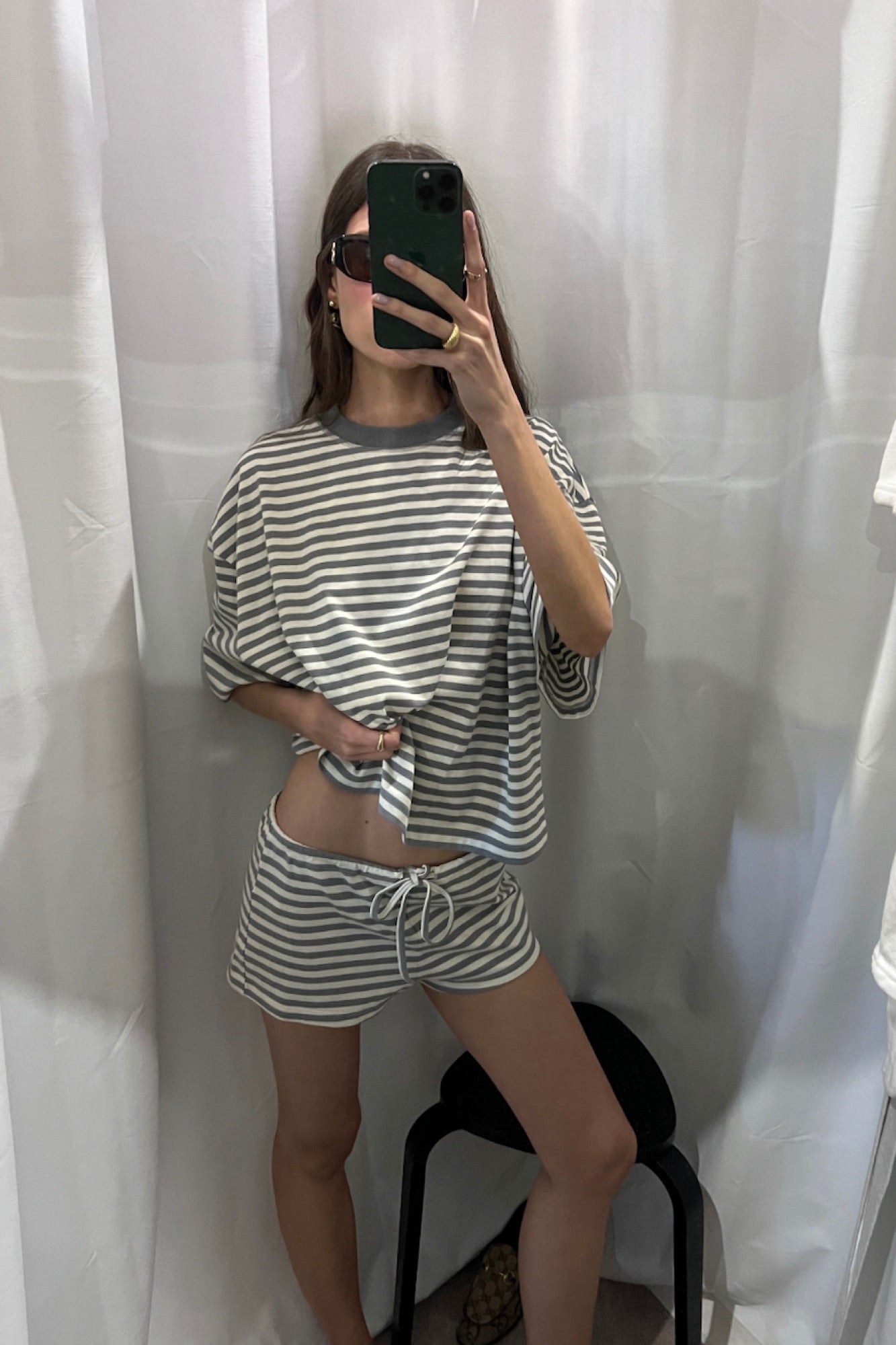 Kourt Bloomers Ash Stripe - FINAL SALE