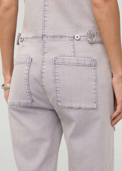 Performance Denim Utility Jumpsuit - Quartz Fade
