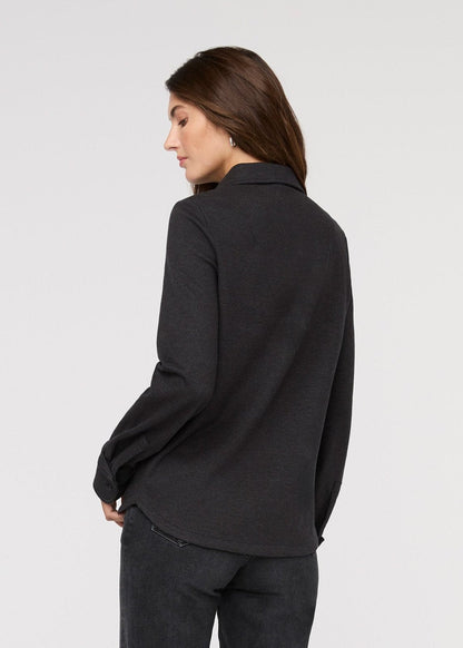 Performance Flannel Button Down - Heather Black