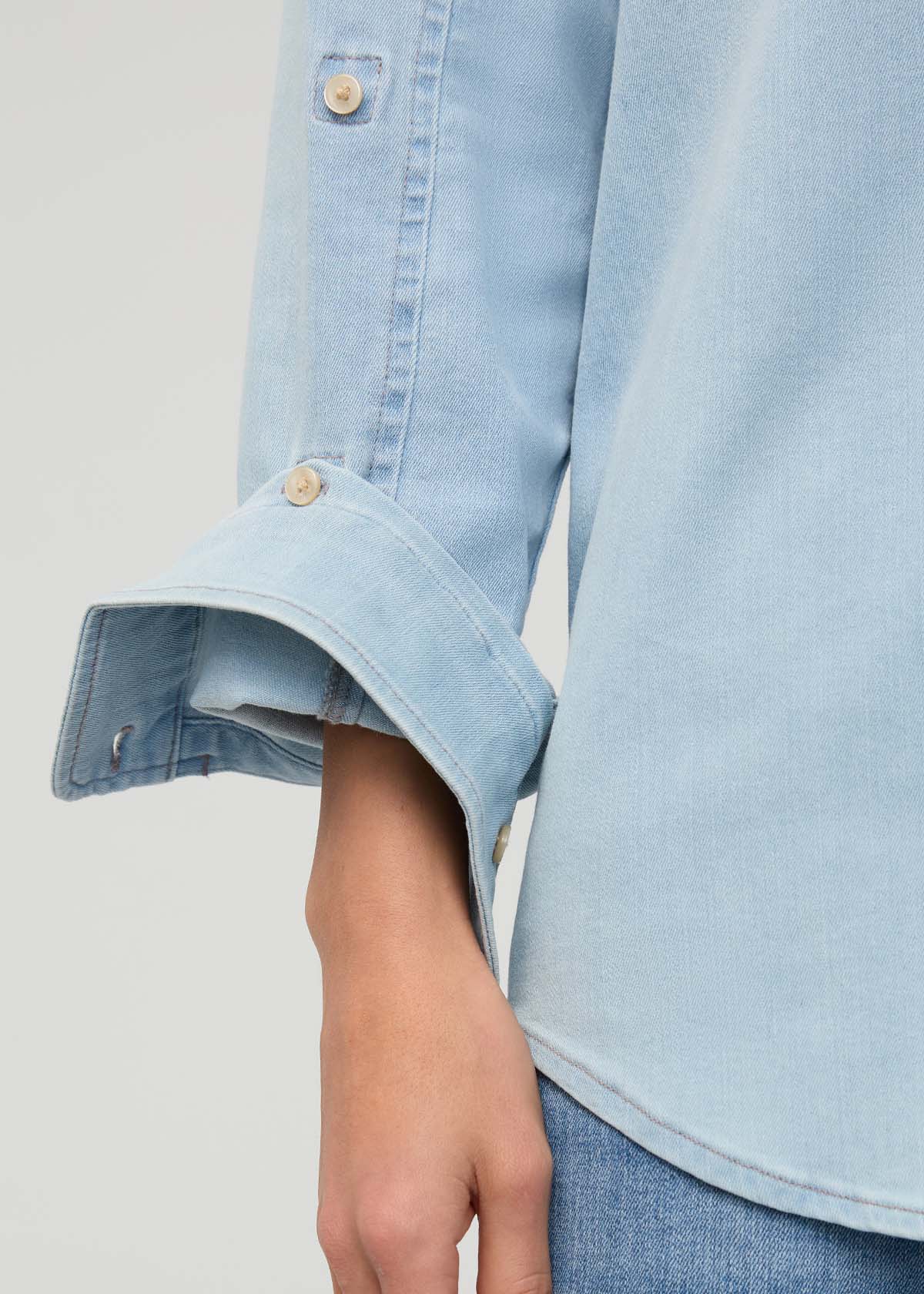 Performance Denim Lite Relaxed Button Down - Bleach