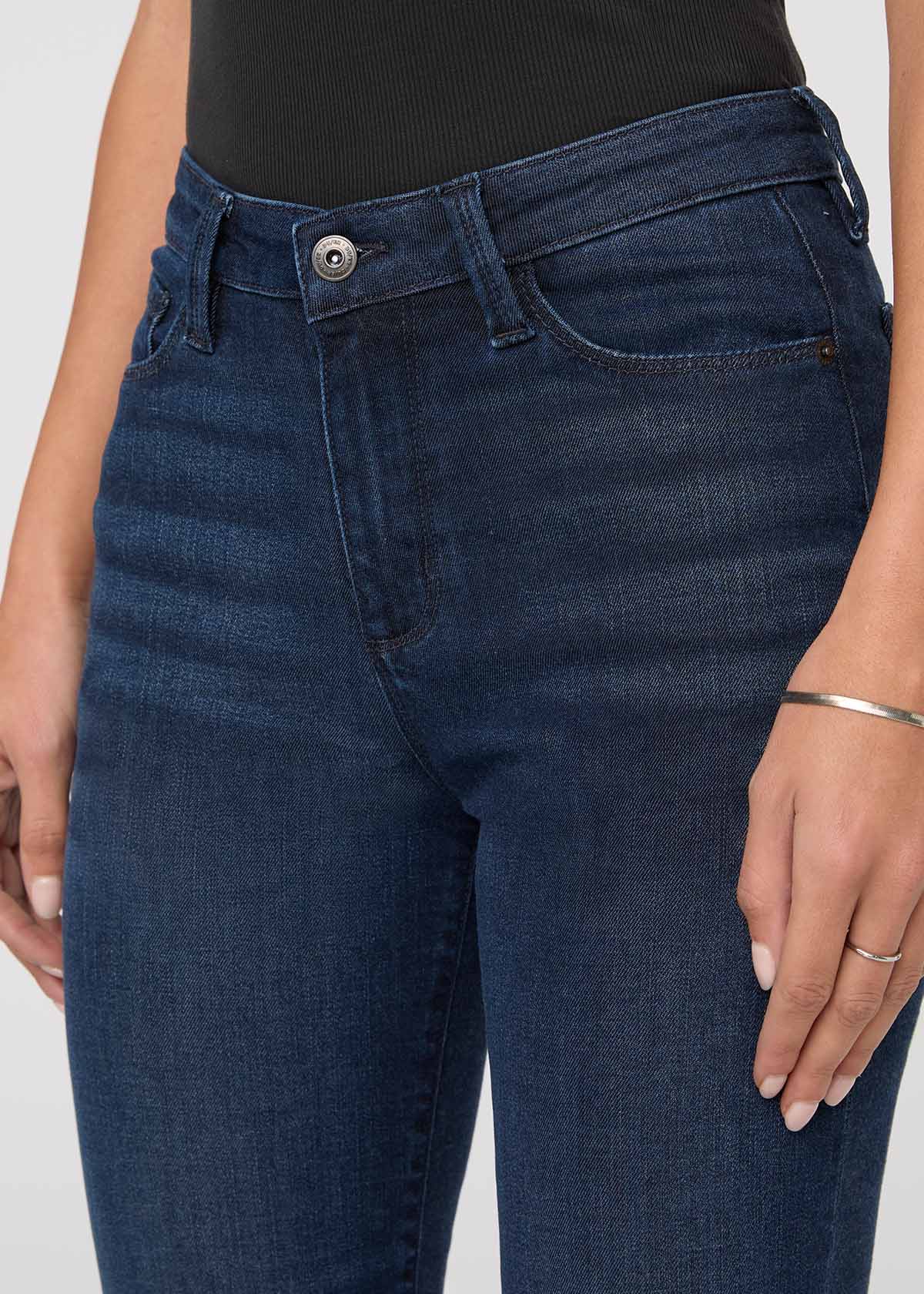 No Sweat Denim High Rise Slim Straight - Worn Rinse