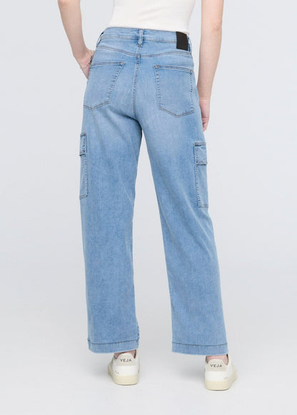 Performance Denim Lite High Rise Cargo - Pacific