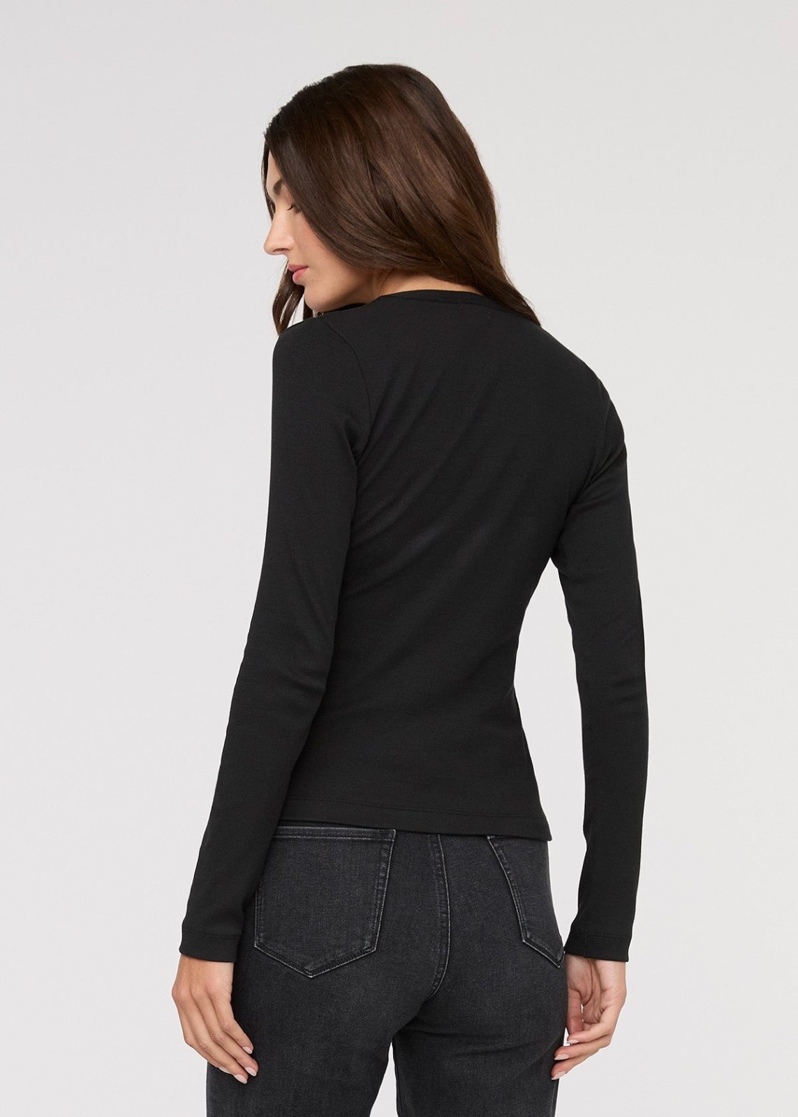 Ribbed Pima Fitted Button Down - Black