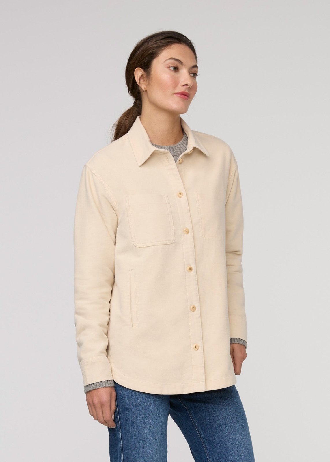 No Sweat Moleskin Overshirt - Bone