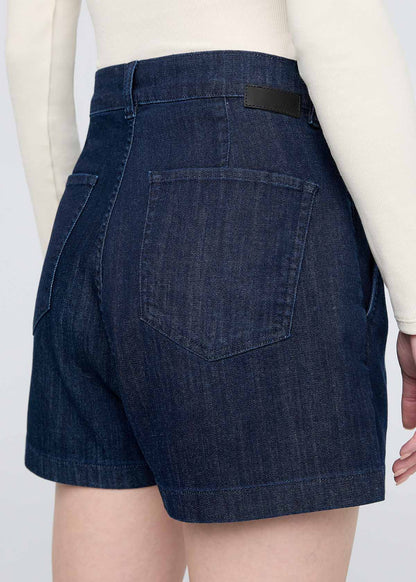 Performance Denim Lite Pleated Short - Modern Rinse