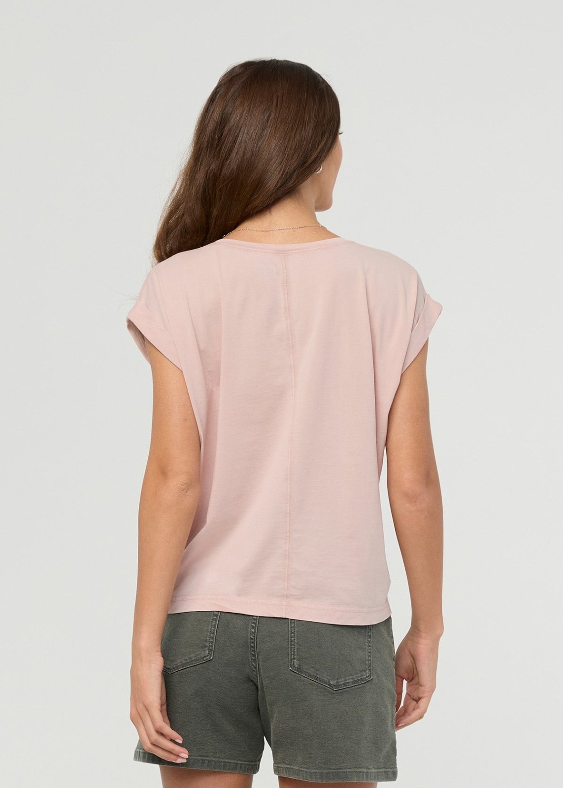 PurePima Dolman V-Neck - Washed Soft Rose