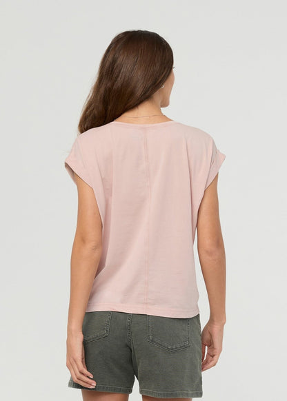 PurePima Dolman V-Neck - Washed Soft Rose