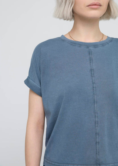 PurePima Dolman Tee - Washed Stone Blue