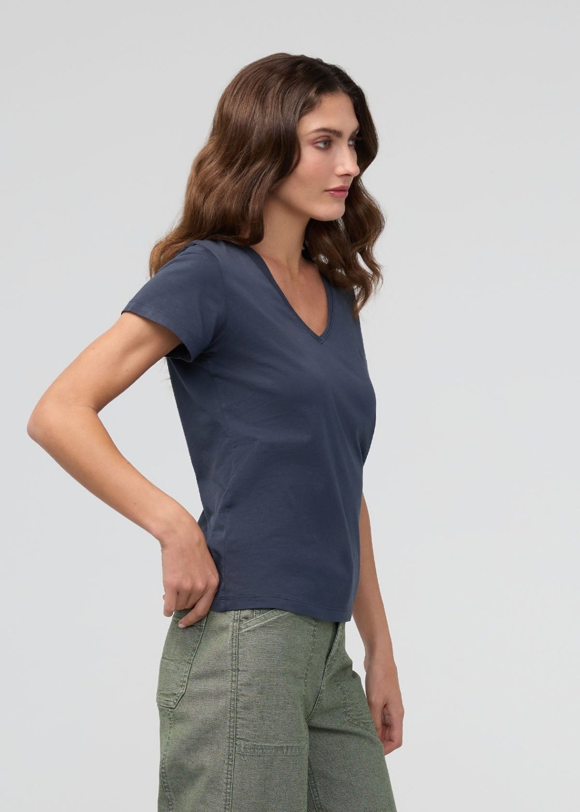 PurePima Slim V-Neck - Navy