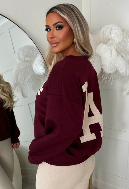City Comforts Burgundy LA Sweatshirt